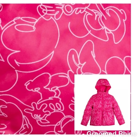 Disney Store Pink Minnie Mouse Hooded Puff Jacket Size 3T - Picture 1 of 13